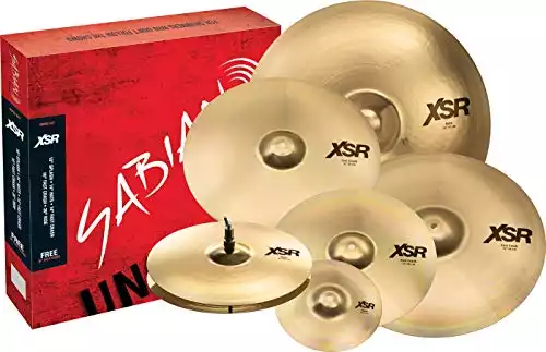 Sabian Super Cymbal Set with Free 10" Splash and 18" Fast Crash, Natural (XSR5007SB)