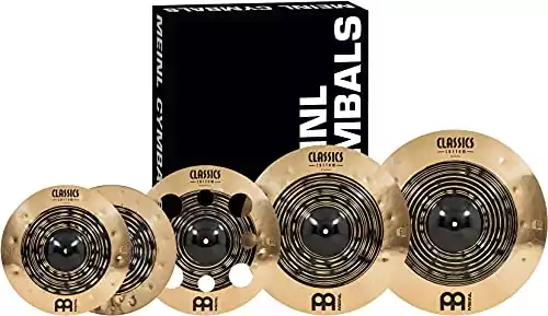 Meinl Cymbals Classics Custom Dual Expanded Cymbal Set Box Pack, Dark and Brilliant Finish — Made in Germany — for Rock, Metal and Fusion, 2-Year Warranty, (CCDU4680)