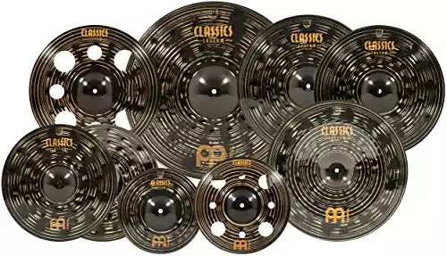 Meinl Cymbals Classics Custom Dark Expanded Cymbal Set Box Pack — Made in Germany — for Rock, Metal and Fusion, 2-Year Warranty (CCD-ES1)